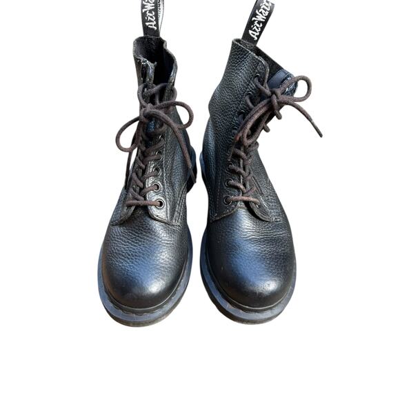 Dr. Martens Women's 1460 Black Leather Lace Up Combat Pascal with Side Zip - 7 - Picture 3 of 8